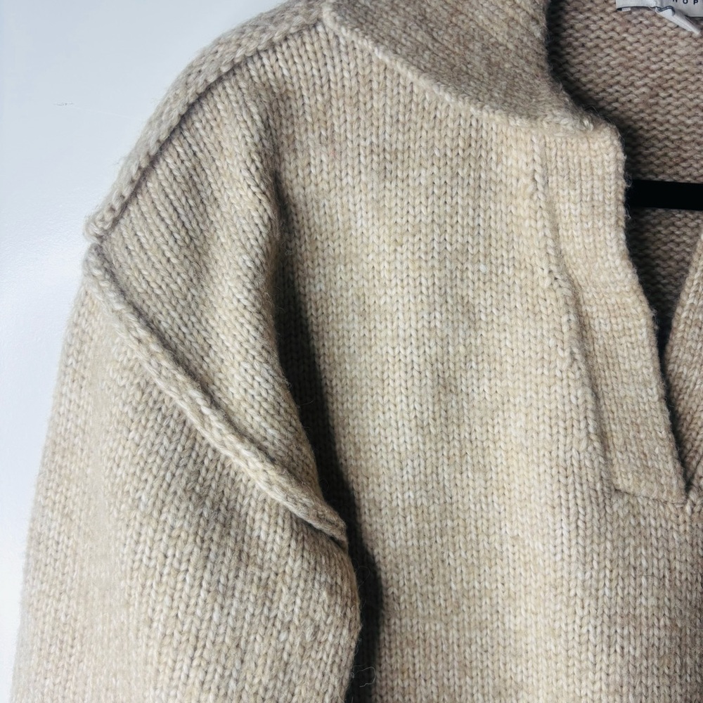 Topshop Beige V-Neck Sweater - Picture 8 of 13